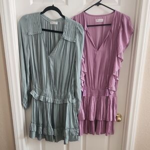 Vestique Women's Dresses - Soft Green and Lavender